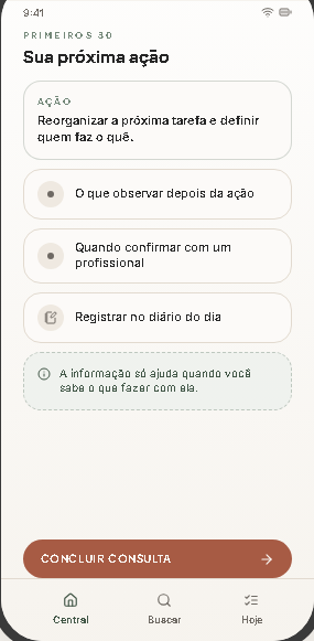 Tela demonstrativa do passo AGIR