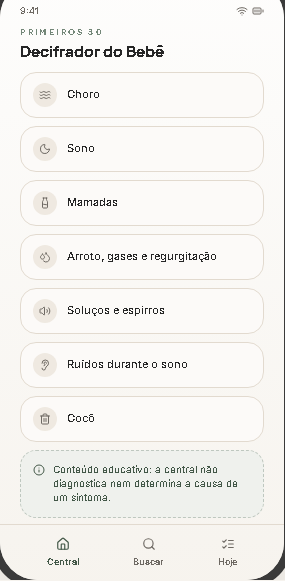 Tela demonstrativa: DECIFRADOR DO BEBÊ
